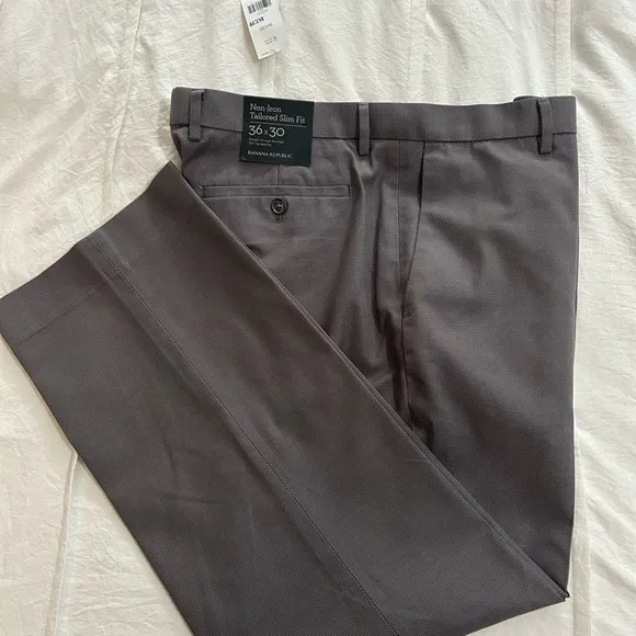 Banana Republic Gray Dress Pants Tailored Slim Fit