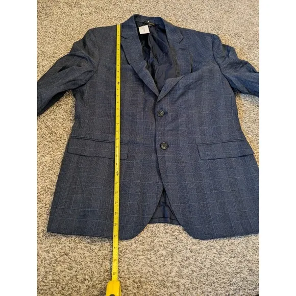 Banana Republic NEW Men's Blazer Dress Coat Size 42r Blue Plaid Slim Fit.