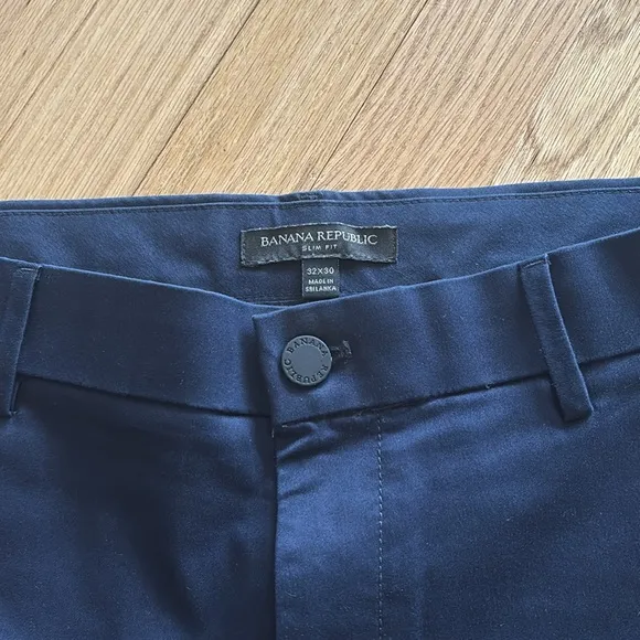 Banana Republic Slim Core Temp Pant Midnight Navy Blue Slim Fit Men’s BR 32 x 30