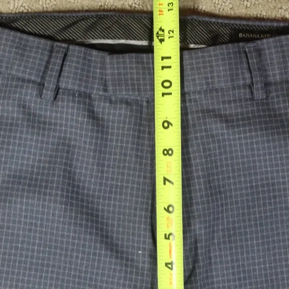 Banana Republic Slim Fit Blue Plaid Trousers