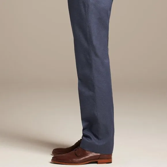 Banana Republic Tailored Slim Fit Non-Iron Cotton Dress Pant 36/34 Grey Heather