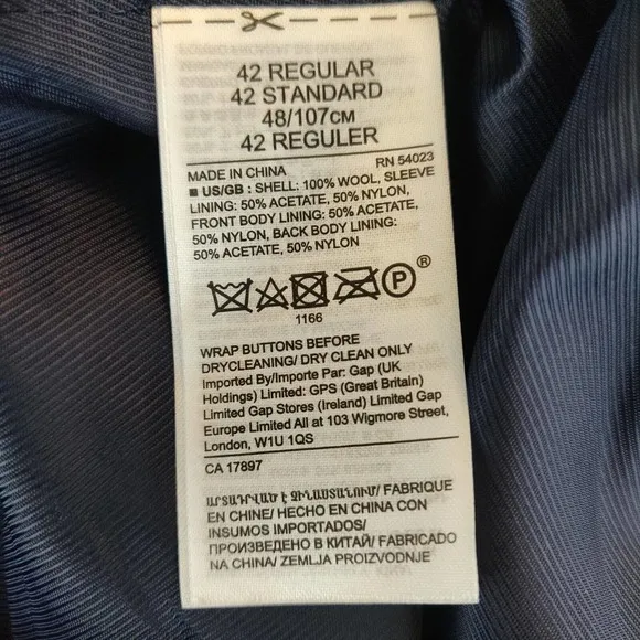 Banana Republic Wool NEW Men's Dress Coat Size 42R Slim Fit Blue Plaid