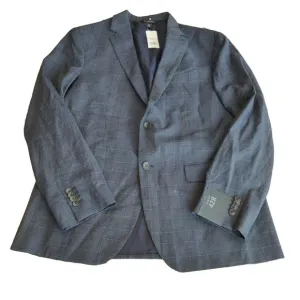 Banana Republic Wool NEW Men's Dress Coat Size 42R Slim Fit Blue Plaid