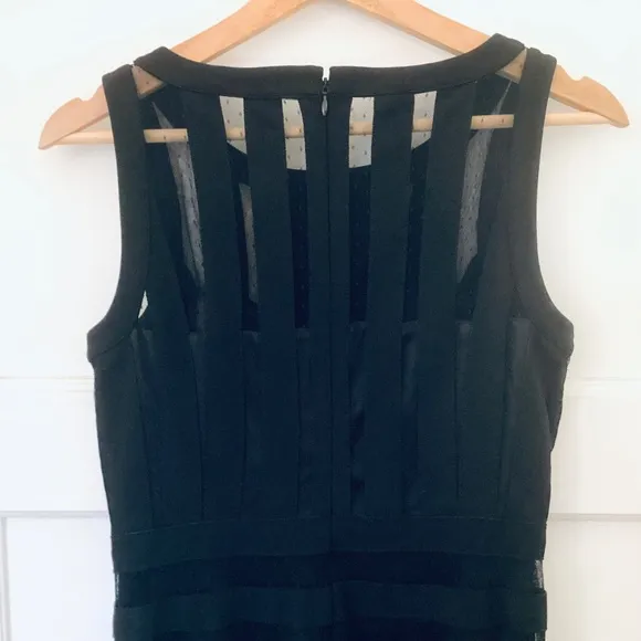 Banded Sheer Stripe fit and flare dress Black size 2 Black House White Market