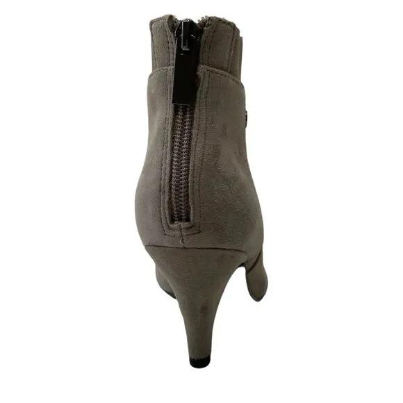 Bandolino Suede Ankle Bootie Shoe Women's 5.5 Gray Cushioned Comfort-Panels NEW