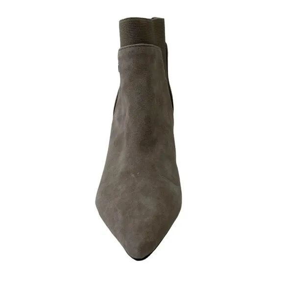 Bandolino Suede Ankle Bootie Shoe Women's 5.5 Gray Cushioned Comfort-Panels NEW