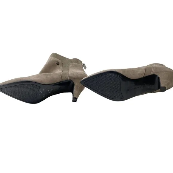 Bandolino Suede Ankle Bootie Shoe Women's 5.5 Gray Cushioned Comfort-Panels NEW