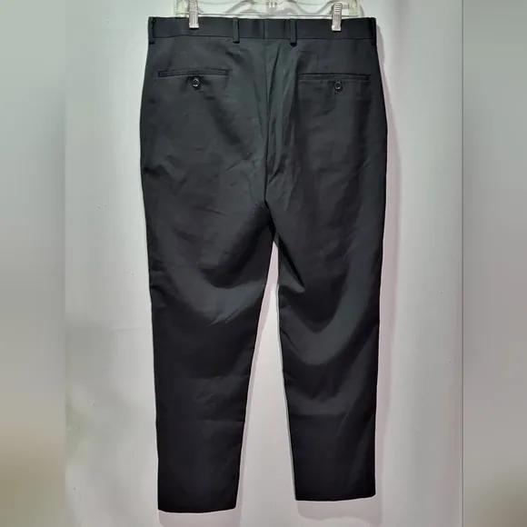 Bar III Men's Black Slim Fit Pleated Wool Dress Pants Size 34x30 EUC