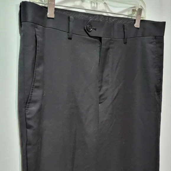 Bar III Men's Black Slim Fit Pleated Wool Dress Pants Size 34x30 EUC
