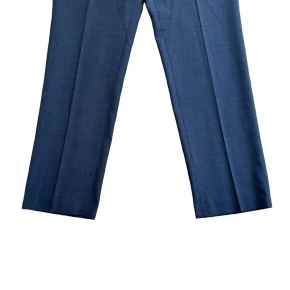 🔃Bar III Men's Blue Slim Fit Straight Leg Wool Suit Dress Pants