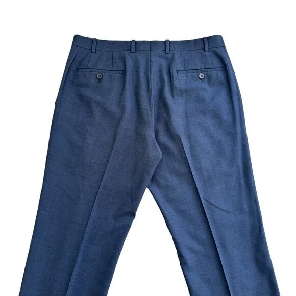 🔃Bar III Men's Blue Slim Fit Straight Leg Wool Suit Dress Pants