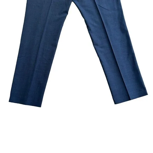 🔃Bar III Men's Blue Slim Fit Straight Leg Wool Suit Dress Pants