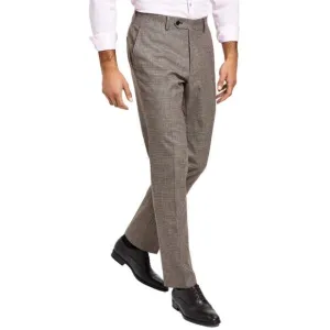 Bar III Slim-Fit Burgundy Black Check Men's Dress Pants Size 34 x 30