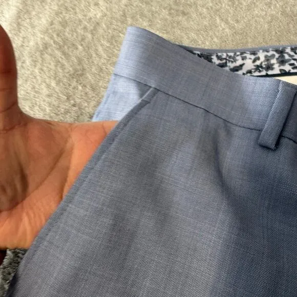 Bar lll Men’s Powerstretch Slim Fit Suit Dress Flat Front Pants, Blue, 32x32