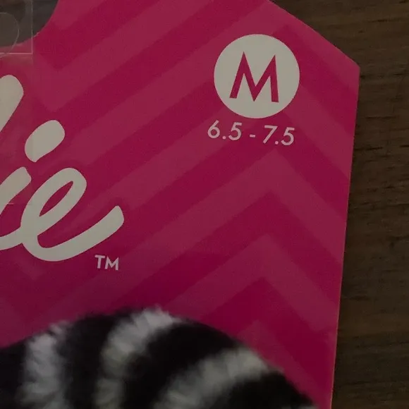 Barbie Zebra Print‎ Glitter Heart Logo Memory Foam Slippers