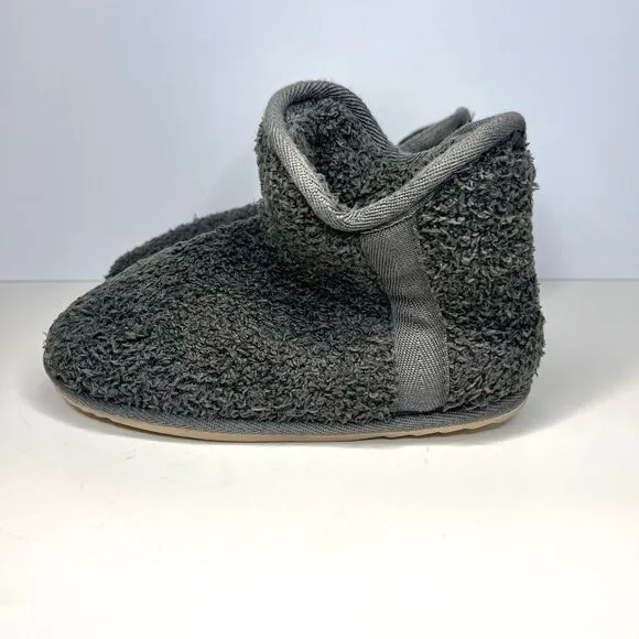 Barefoot Dreams Cozychic Youth Booties Slippers Carbon Gray Sz 12-1 NWOB