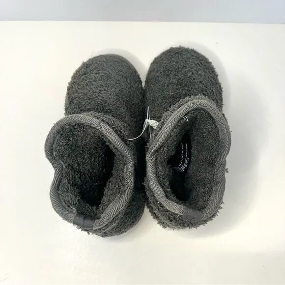 Barefoot Dreams Cozychic Youth Booties Slippers Carbon Gray Sz 12-1 NWOB