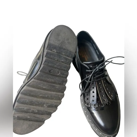 Barracuda Leather Chunky Low Platform Stud Shoes
