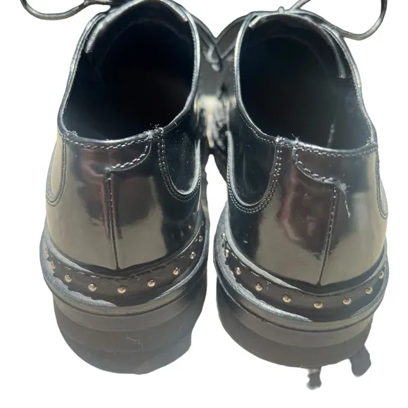 Barracuda Leather Chunky Low Platform Stud Shoes