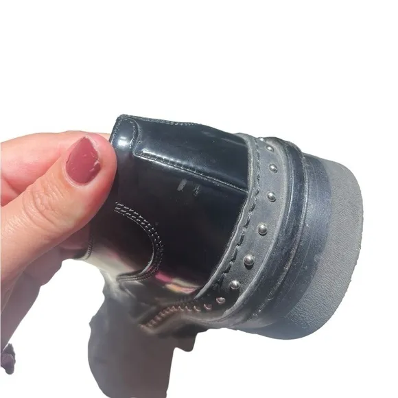 Barracuda Leather Chunky Low Platform Stud Shoes