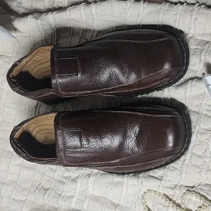 BASS Lenny men's brown slip-on leather casual shoes 9.5
