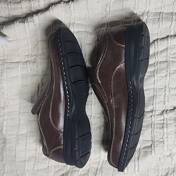 BASS Lenny men's brown slip-on leather casual shoes 9.5