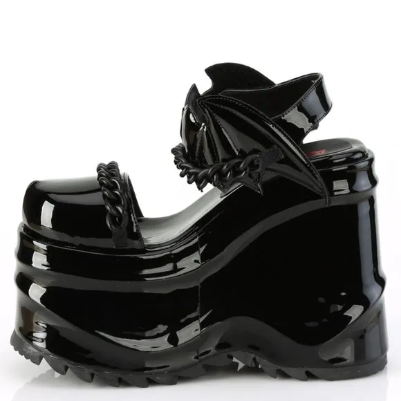 Bat Wedge Platform Gothic Egirl Shoes