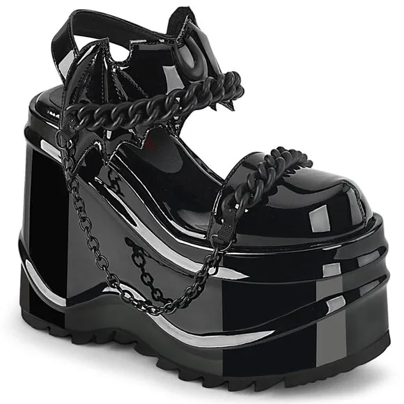 Bat Wedge Platform Gothic Egirl Shoes