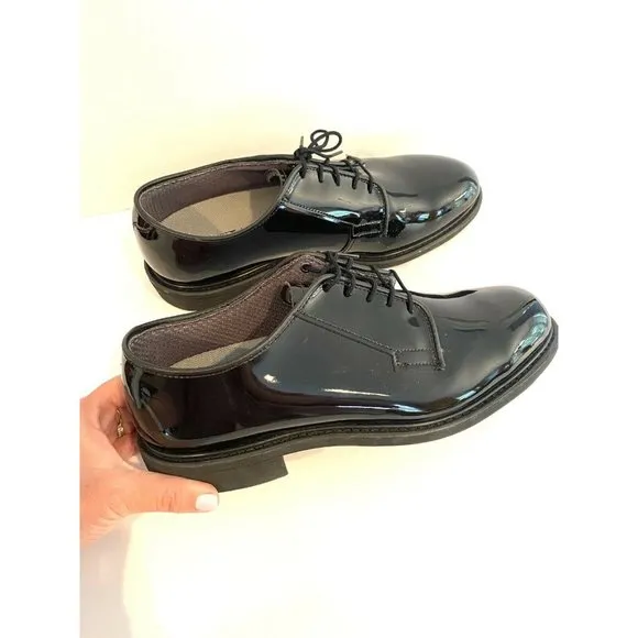 Bates Black Patent Leather Lace Oxford