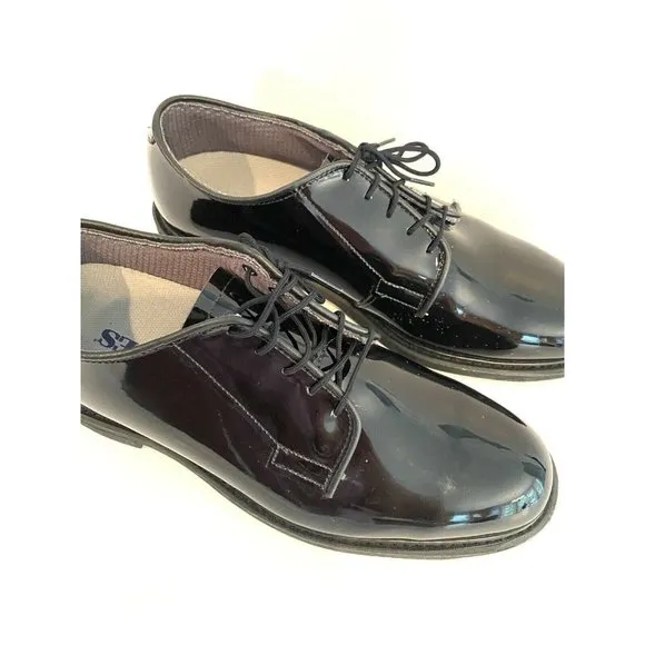 Bates Black Patent Leather Lace Oxford