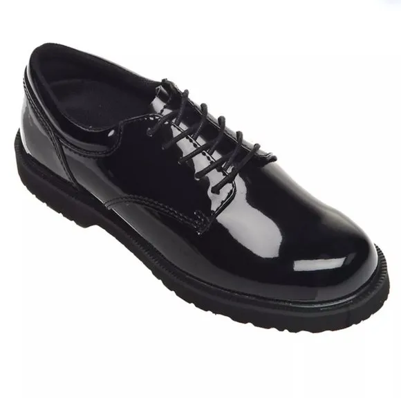 BATES Men's Black Gloss Service Uniform Duty Work Oxford Shoes