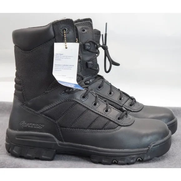 Bates Side Zip Waterproof Tactical Black Ankle Boots Size 9
