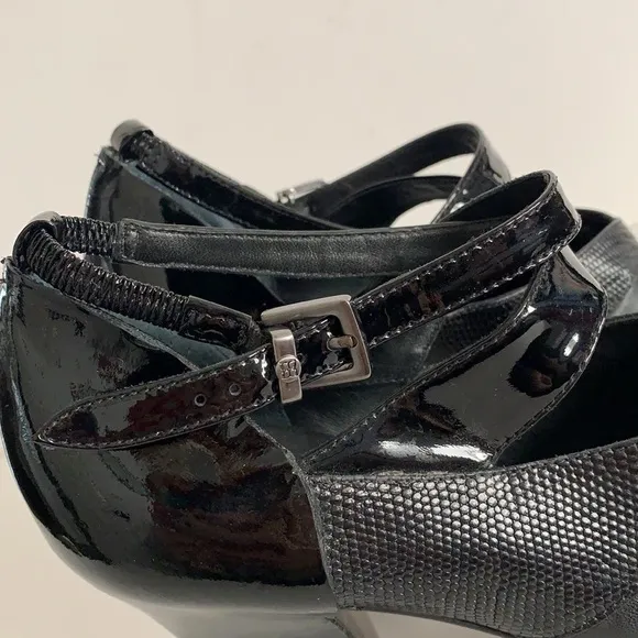 BCBG MaxAzria Leather Ankle Strap Platforms Shoes