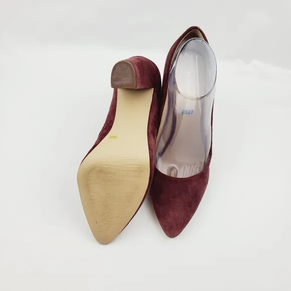 BCBGeneration Clarice Burgundy leather point toe Chunky heel shoes