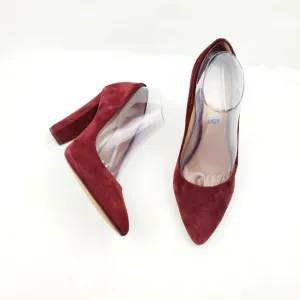 BCBGeneration Clarice Burgundy leather point toe Chunky heel shoes