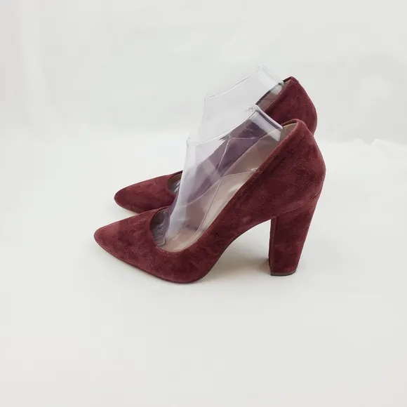 BCBGeneration Clarice Burgundy leather point toe Chunky heel shoes