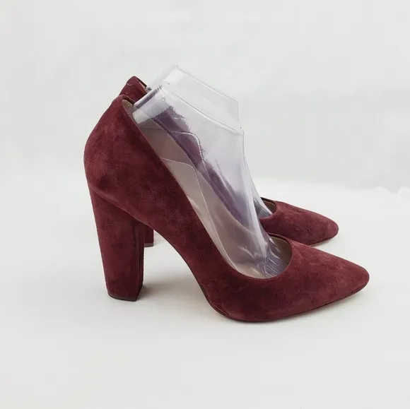 BCBGeneration Clarice Burgundy leather point toe Chunky heel shoes