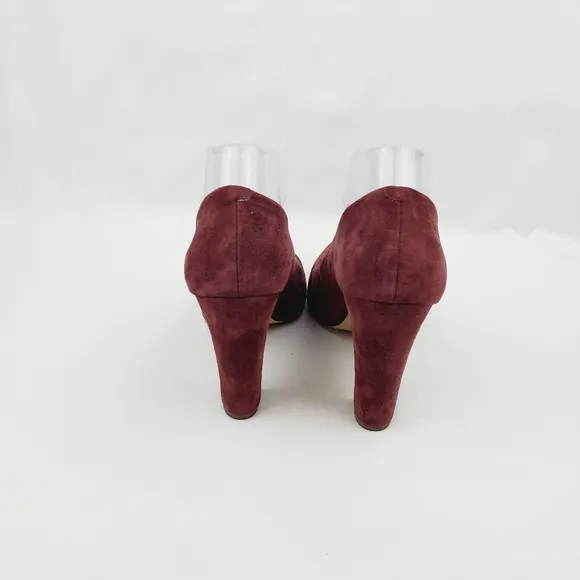 BCBGeneration Clarice Burgundy leather point toe Chunky heel shoes