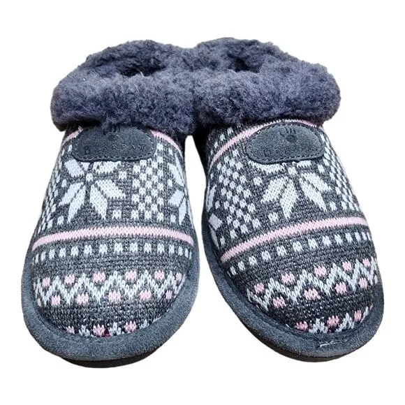 Bearpaw Casual Slippers &quot;Alice&quot; Knit Suede Kid's Size 2Y