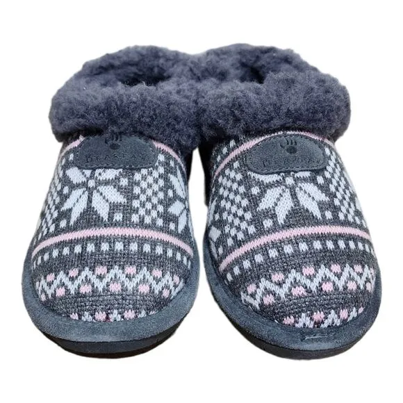 Bearpaw Casual Slippers &quot;Alice&quot; Knit Suede Kid's Size 2Y