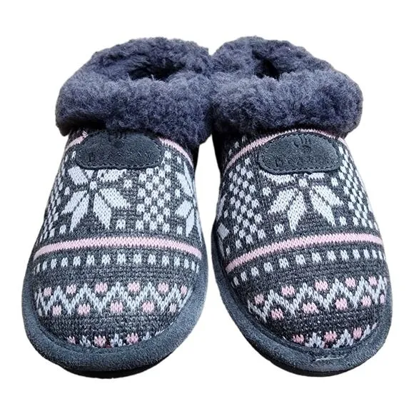 Bearpaw Casual Slippers &quot;Alice&quot; Knit Suede Kid's Size 2Y