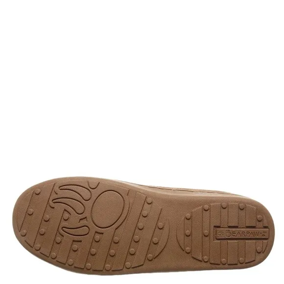 BEARPAW Moc II Wide Hickory Suede Slip On w Sheepskin Lining &amp; Thick Comfy Sole