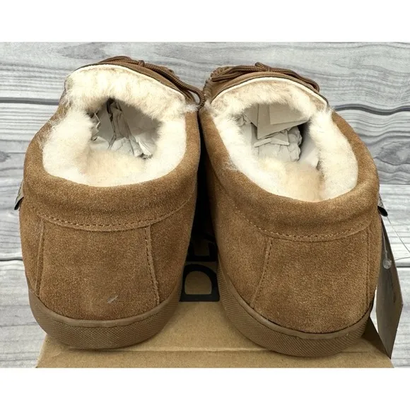 BEARPAW MOC II WIDE SUEDE SLIPPERS   Men's Size 11 Wide   HICKORY   NEW IN BOX!!
