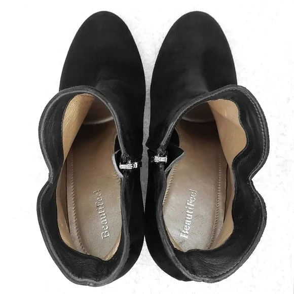 BeautiFeel Liana Ankle Boots Black Suede Heeled Bootie
