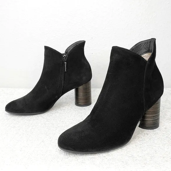 BeautiFeel Liana Ankle Boots Black Suede Heeled Bootie