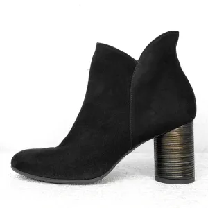 BeautiFeel Liana Ankle Boots Black Suede Heeled Bootie