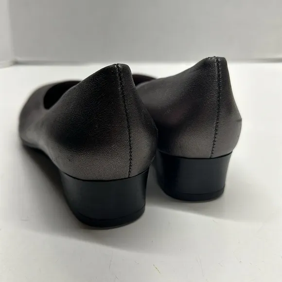 Beautifeel Low Pump Heels Heeled Shoes Round Toe Orthopedic Metallic Silver 38 7