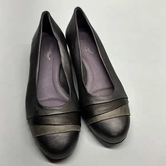 Beautifeel Low Pump Heels Heeled Shoes Round Toe Orthopedic Metallic Silver 38 7