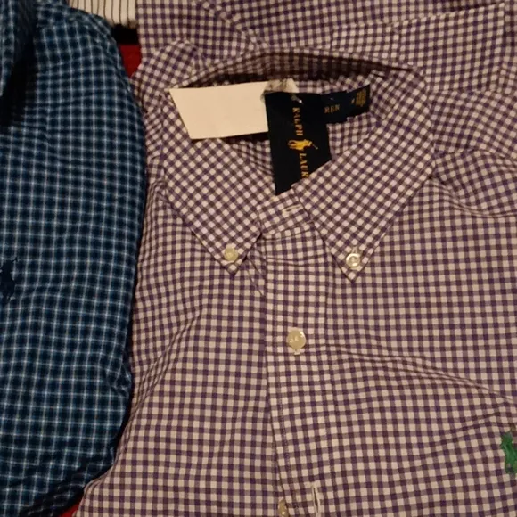 Beautiful new Ralph Lauren polo classic dress shirts all medium size top 2 slim