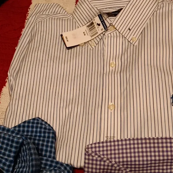 Beautiful new Ralph Lauren polo classic dress shirts all medium size top 2 slim
